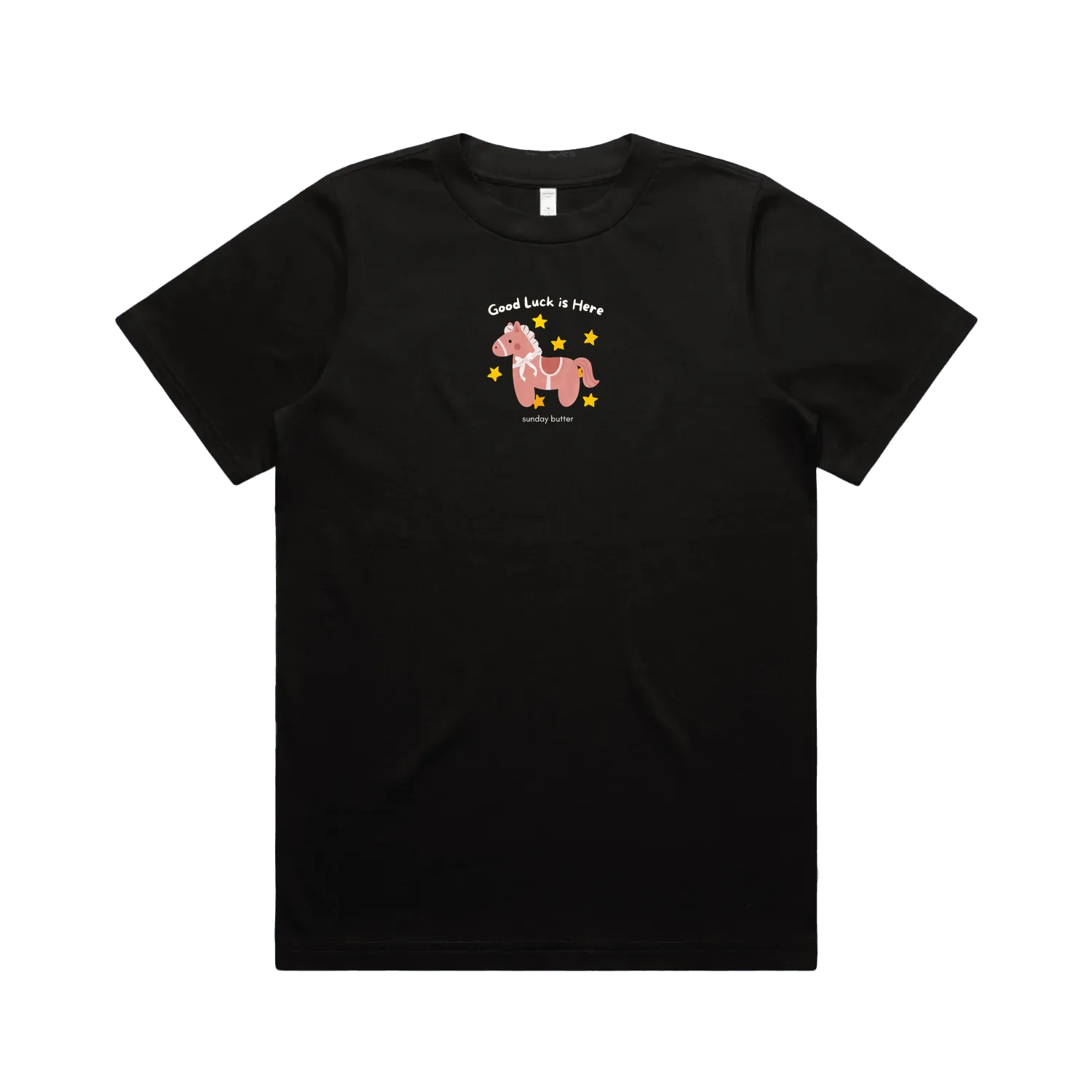 Black front flat lay