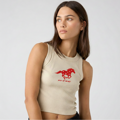 Wild At Heart Ribbed Tank (Red)