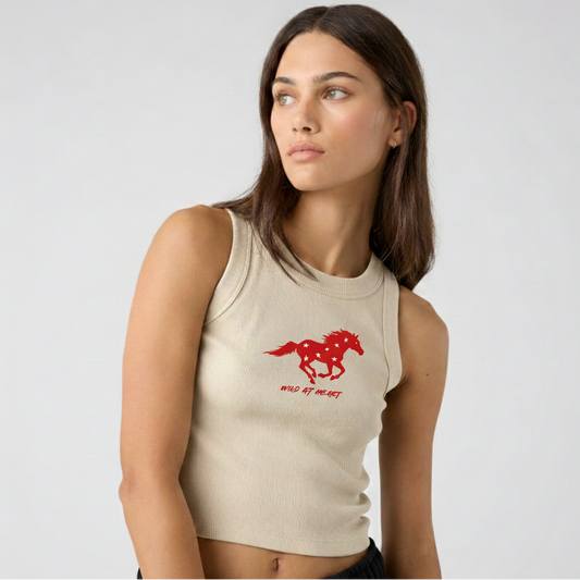 Wild At Heart Ribbed Tank (Red)