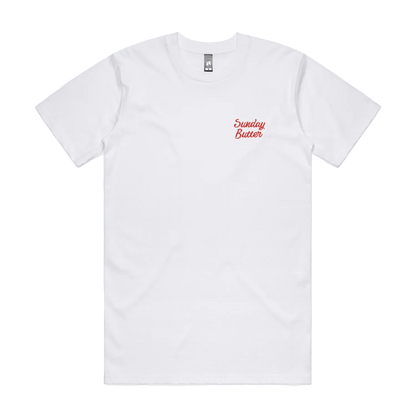 White front flat lay