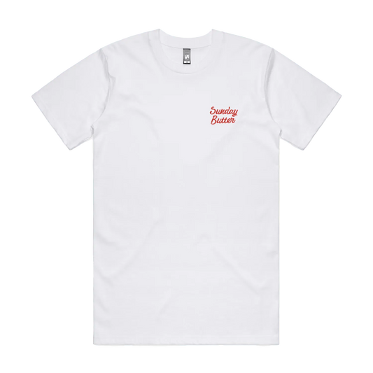 White front flat lay