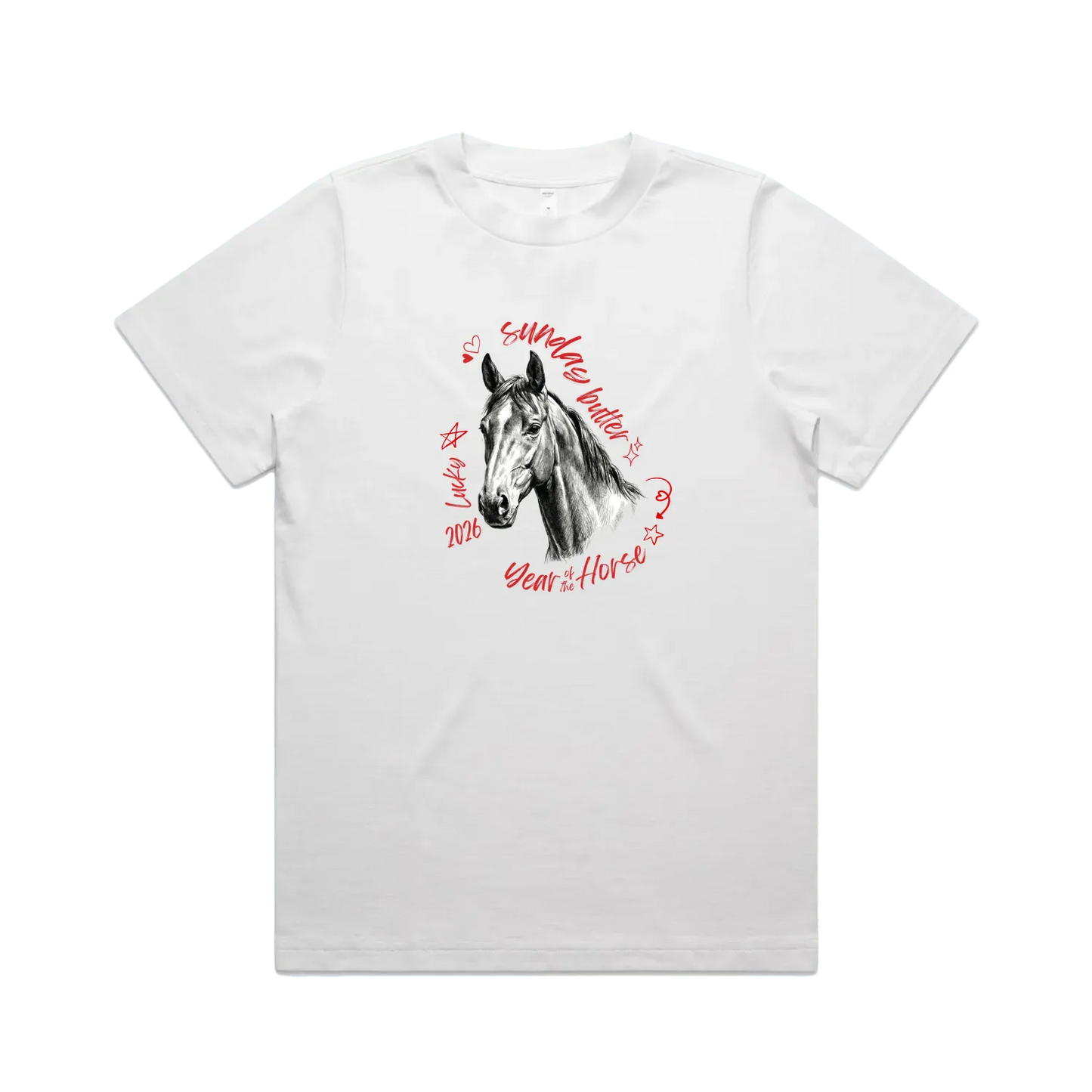 White front flat lay