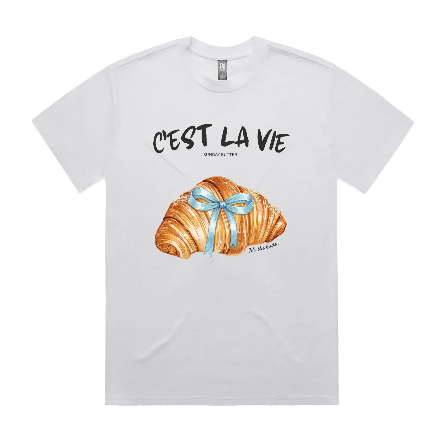 White front flat lay